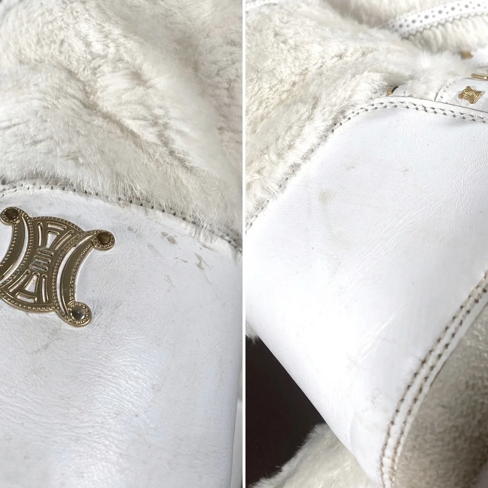✨HP✨AUTH CELINE MOON BOOTS Leather & Rabbit Fur EUC 38-40 - Picture 16 of 17